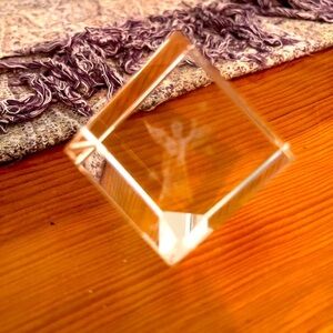 Clear Crystal Cube Paperweight